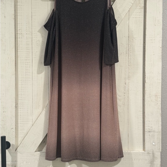 VENUS Dresses & Skirts - VENUS Shimmering Brown Ombre Long Sleeve Dress